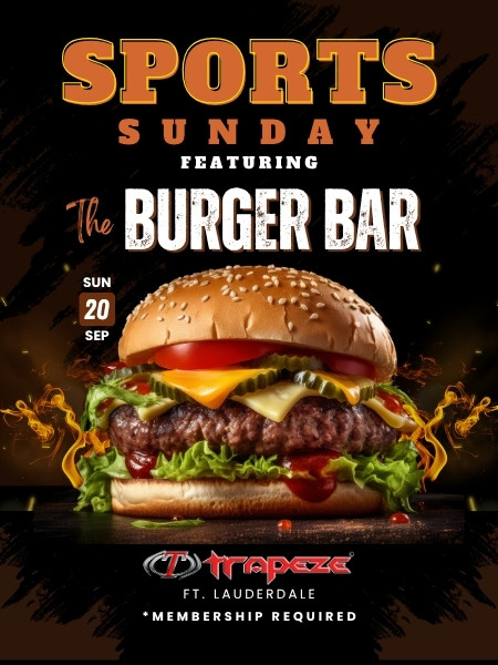 Sports Sunday featuring The Burger Bar event flyer